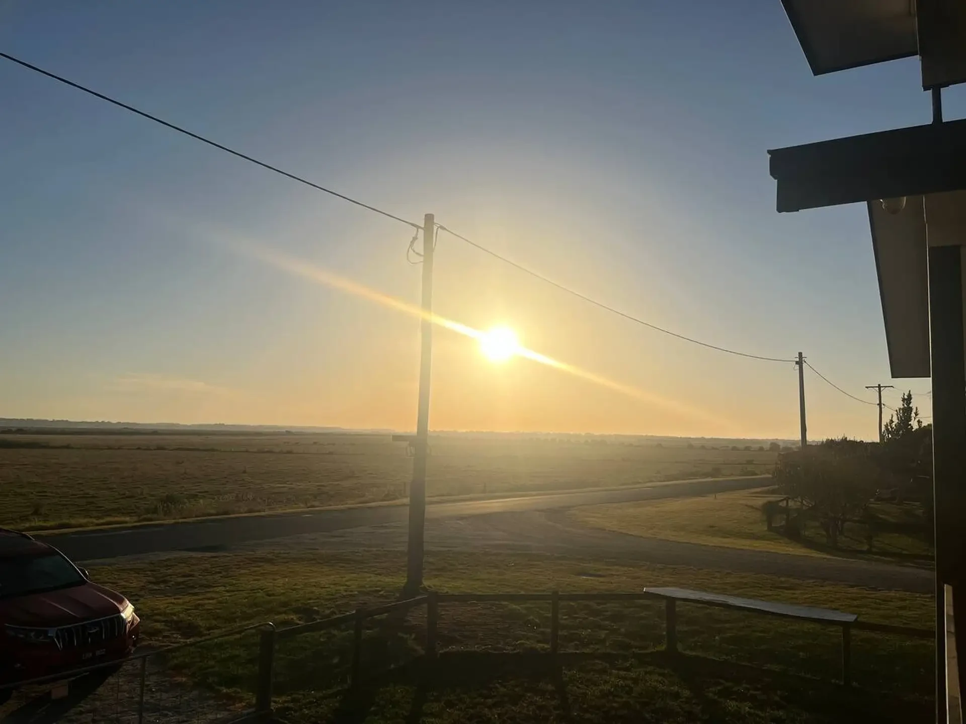 Lancaster Lodge sunrise view over rural landscape