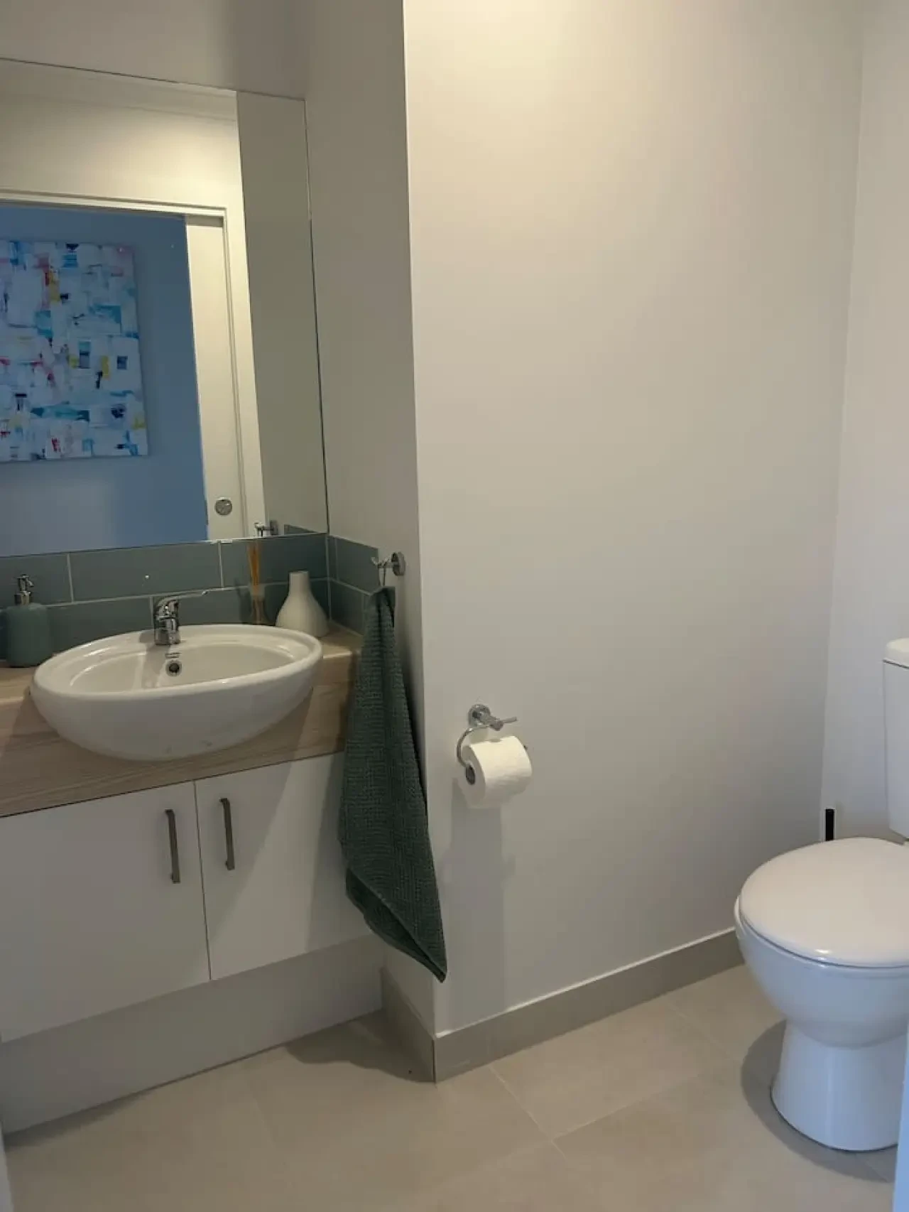 Roo Views second bathroom with single vanity and toilet