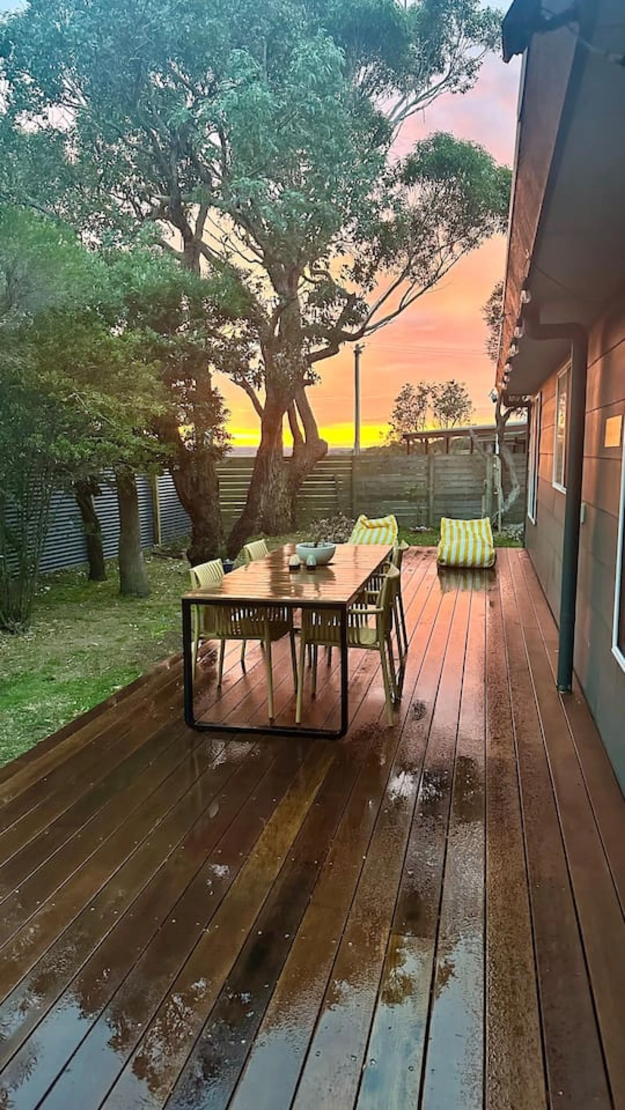 The Deck @ VB - deck with yellow bean bags