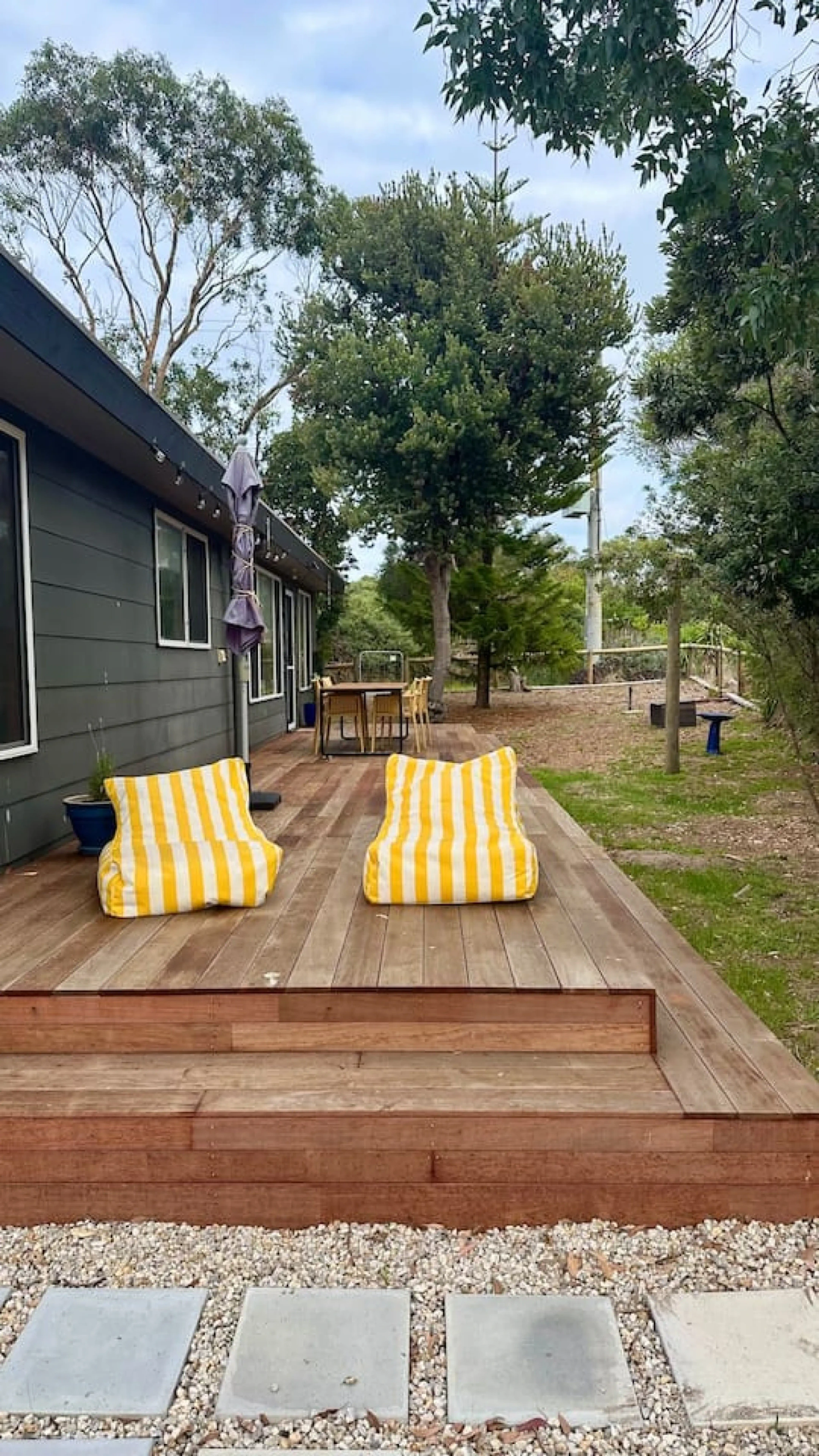 The Deck @ VB - deck with yellow bean bags